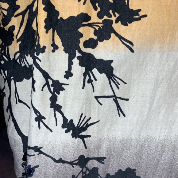 𝅺T22 Madison Paige II Fall Midi Dress Orange Black Ombre with tree shadow - Picture 10 of 13